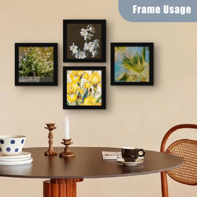 SESEAT 8x8 Picture Frame Set of 10, Display Pictures 8x8 Prints Without Mat, Tabletop or Wall Mounting, Black - Image 3